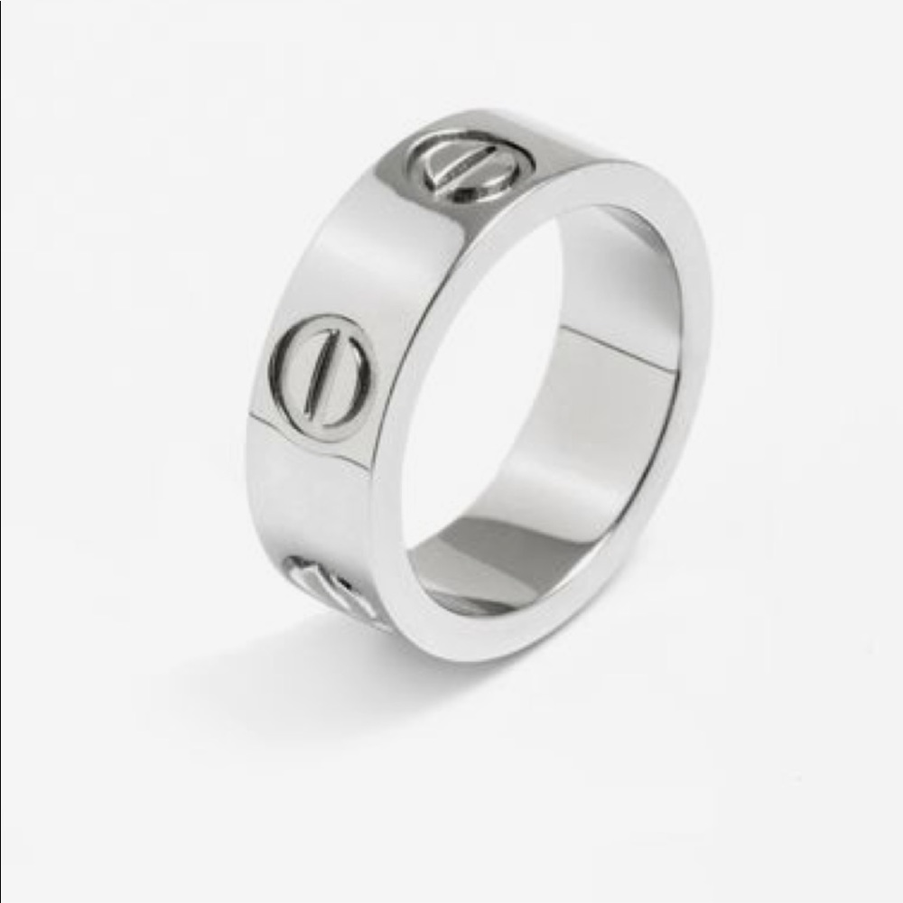 Silver Screw Love Ring - Picture 3 of 8